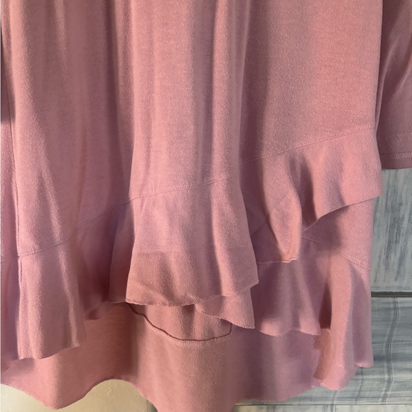 Pink Women's Top with Ruffle Hem - Picture 2 of 5
